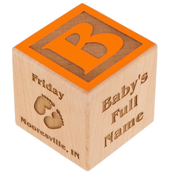 Personalized Baby Block with Color - Craft-E-Family