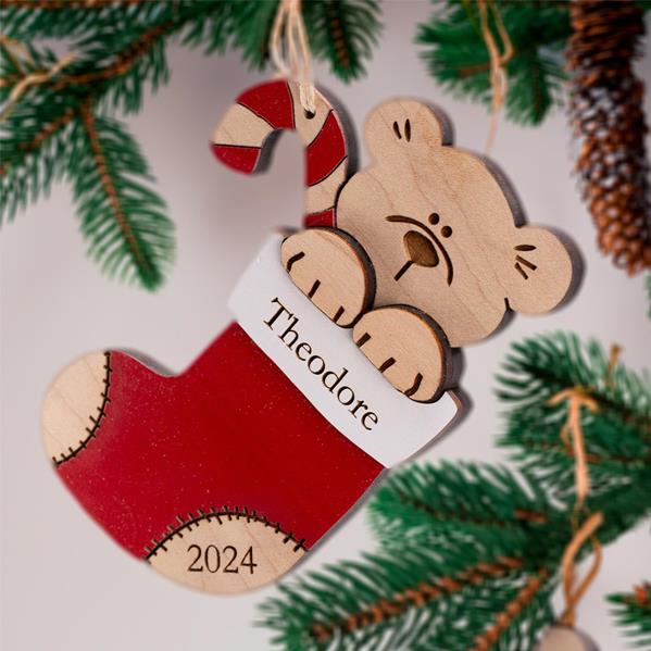 Teddy Bear Stocking Ornament